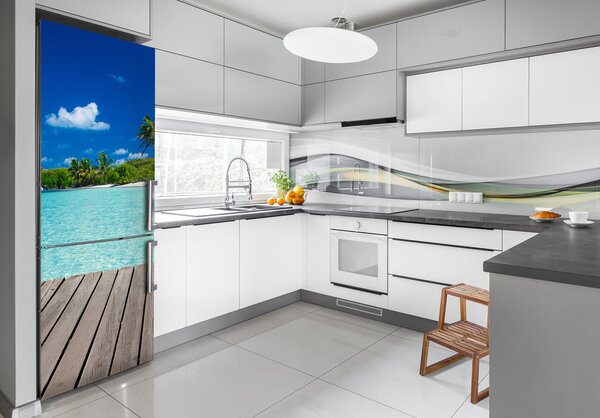 Nálepka tapeta na ledničku Tropická pláž FridgeStick-70x190-f-83145029