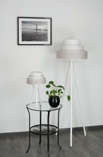 Brilagi - Stolní lampa ALASKA LUNETA 1xE27/15W/230V šedá/krémová