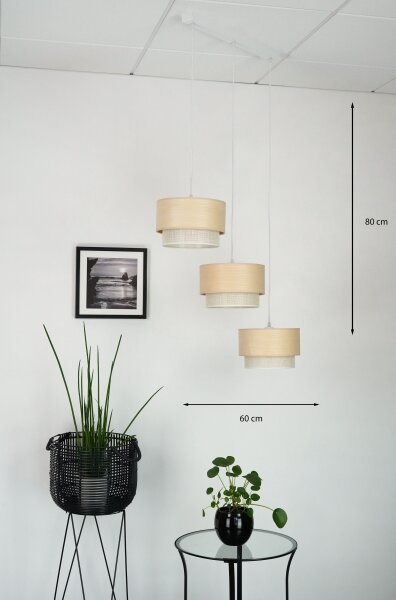 Brilagi - Lustr na lanku ARIZONA BOHO 3xE27/15W/230V béžová/bílá