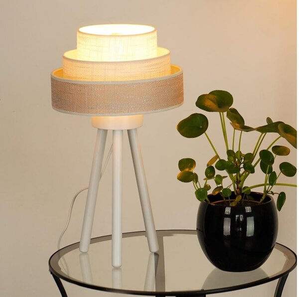 Brilagi - Stolní lampa ALASKA LUNETA 1xE27/15W/230V šedá/krémová