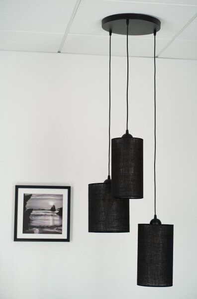Brilagi - Lustr na lanku TUBES 3xE27/15W/230V černá