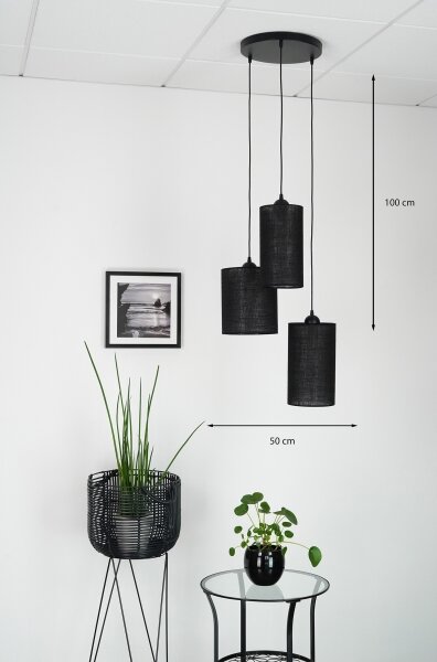 Brilagi - Lustr na lanku TUBES 3xE27/15W/230V černá