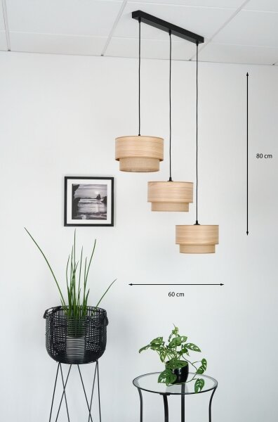 Brilagi - Lustr na lanku MONTANA BOHO 3xE27/15W/230V hnědá/černá