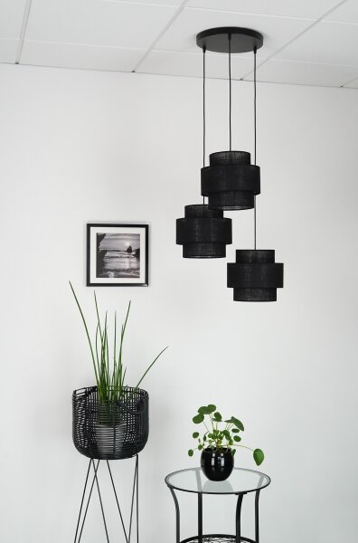Brilagi - Lustr na lanku SPACE YUTE 3xE27/15W/230V černá