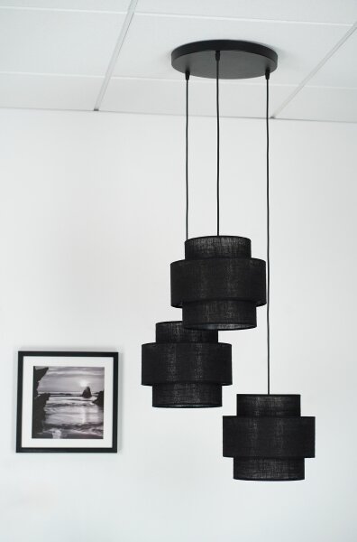 Brilagi - Lustr na lanku SPACE YUTE 3xE27/15W/230V černá