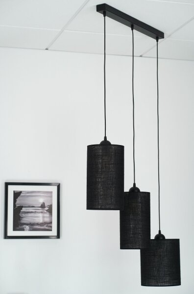 Brilagi - Lustr na lanku TUBES 3xE27/15W/230V černá