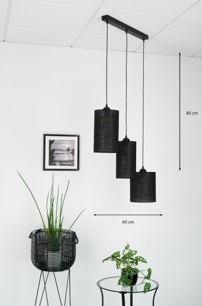 Brilagi - Lustr na lanku TUBES 3xE27/15W/230V černá