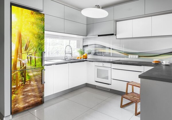 Nálepka tapeta na ledničku Stezka v lese FridgeStick-70x190-f-83709932