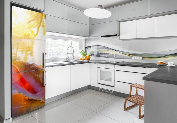 Nálepka tapeta na ledničku Mušle na pláži FridgeStick-70x190-f-83555961