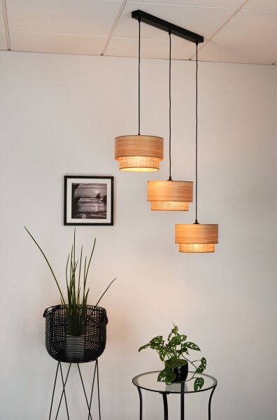 Brilagi - Lustr na lanku MONTANA BOHO 3xE27/15W/230V hnědá/černá