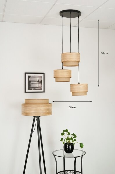 Brilagi - Lustr na lanku MONTANA BOHO 3xE27/15W/230V hnědá/černá