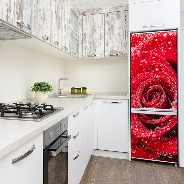 Nálepka fototapeta Červená růže FridgeStick-70x190-f-83790041