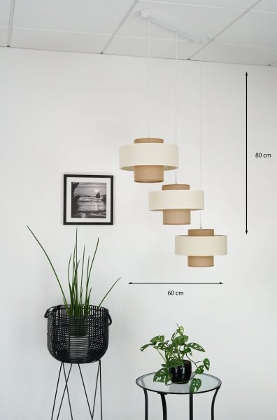 Brilagi - Lustr na lanku DALLAS 3xE27/15W/230V hnědá/krémová/bílá