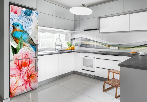 Fototapeta na ledničku Květiny a ptáci FridgeStick-70x190-f-83956039