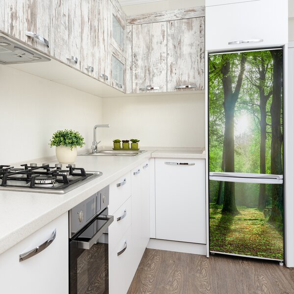 Nálepka tapeta na ledničku Slunce v lese FridgeStick-70x190-f-83761182