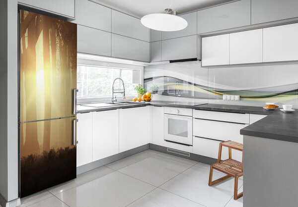 Nálepka fototapeta na ledničku Mlha v lese FridgeStick-70x190-f-84176608