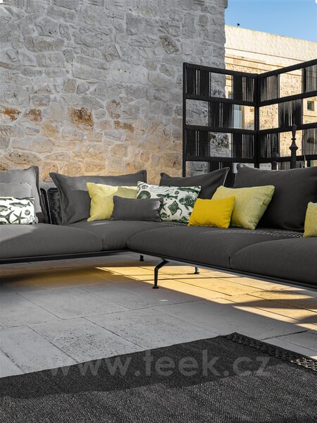 Talenti Třímístné sofa/pohovka Cruise Alu, Talenti, 242x101x71 cm, rám hliník, výplet lanko, sedáky venkovní látka, barvy dle vzorníku