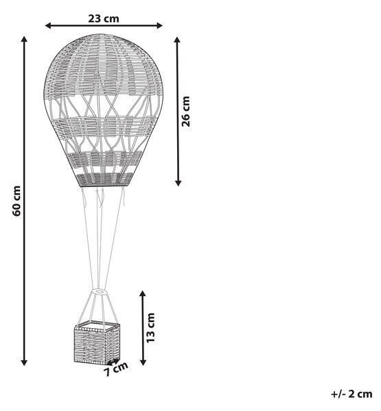 Závěsná ozdoba Balón BEMBA Ratan 60 cm Přírodní