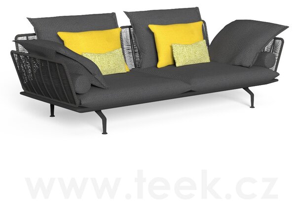 Talenti Třímístné sofa/pohovka Cruise Alu, Talenti, 242x101x71 cm, rám hliník, výplet lanko, sedáky venkovní látka, barvy dle vzorníku
