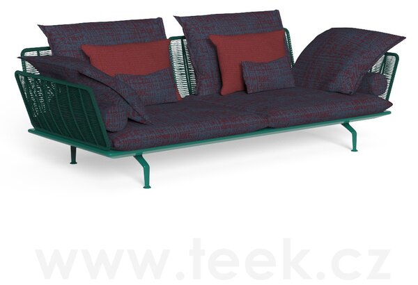 Talenti Třímístné sofa/pohovka Cruise Alu, Talenti, 242x101x71 cm, rám hliník, výplet lanko, sedáky venkovní látka, barvy dle vzorníku