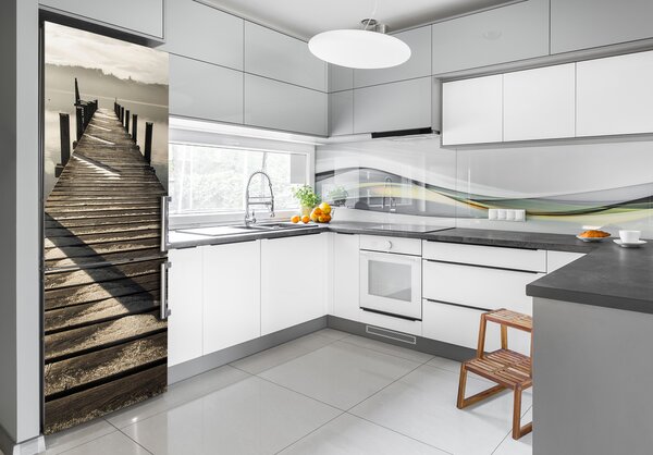 Nálepka tapeta na ledničku Dřevěné molo FridgeStick-70x190-f-84205081