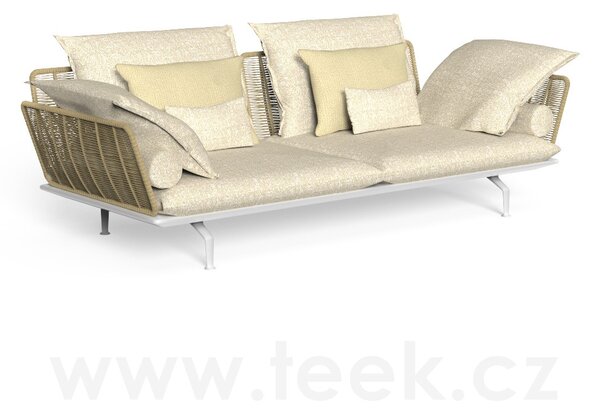 Talenti Třímístné sofa/pohovka Cruise Alu, Talenti, 242x101x71 cm, rám hliník, výplet lanko, sedáky venkovní látka, barvy dle vzorníku