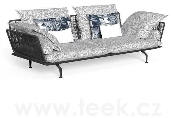Talenti Třímístné sofa/pohovka Cruise Alu, Talenti, 242x101x71 cm, rám hliník, výplet lanko, sedáky venkovní látka, barvy dle vzorníku