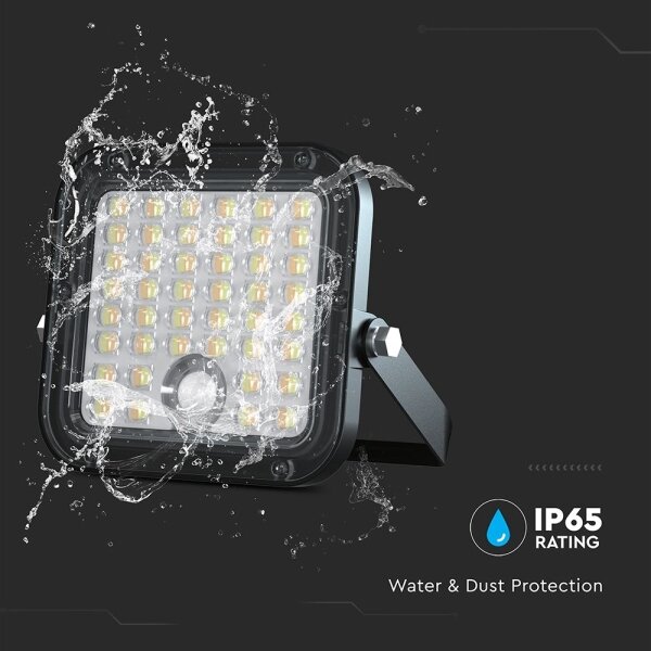 LED Stmívatelný solární reflektor se senzorem LED/10W/3,7V 4000/6000K IP65 + DO