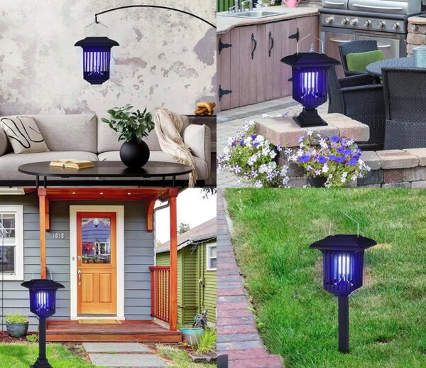 LED solární lampa na hmyz J-22 černá