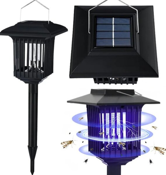 LED solární lampa na hmyz J-22 černá