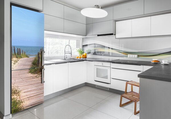 Nálepka tapeta na ledničku Stezka na pláž FridgeStick-70x190-f-84956196