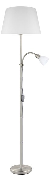 Eglo 95686 CONESA - Moderní textilní lampa se čtecí bodovkou (Stojací lampa s textilním stínidlem a čtecí bodovkou na husím krku)