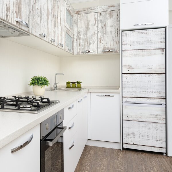 Nálepka tapeta na ledničku Dřevěná stěna FridgeStick-70x190-f-85286701