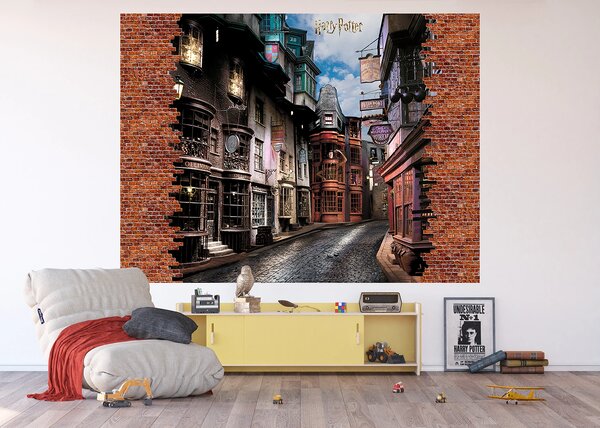Dětská vliesová fototapeta na zed' Harry Potter a Příčná Ulice | 252 x 182 cm | DFTDXL1979