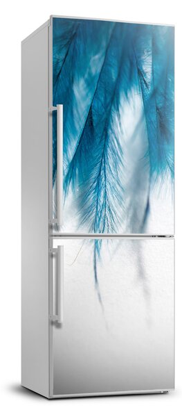 Nálepka tapeta na ledničku Modré pírka FridgeStick-70x190-f-85450121