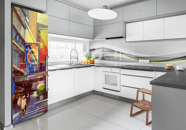 Tapeta na ledničku nálepka Barevné město FridgeStick-70x190-f-86051071