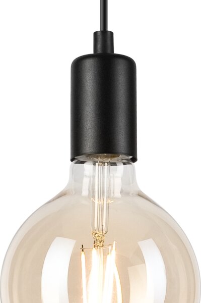 Lustr na lanku ASTRID 1xE27/60W/230V matná černá
