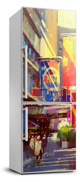 Tapeta na ledničku nálepka Barevné město FridgeStick-70x190-f-86051071