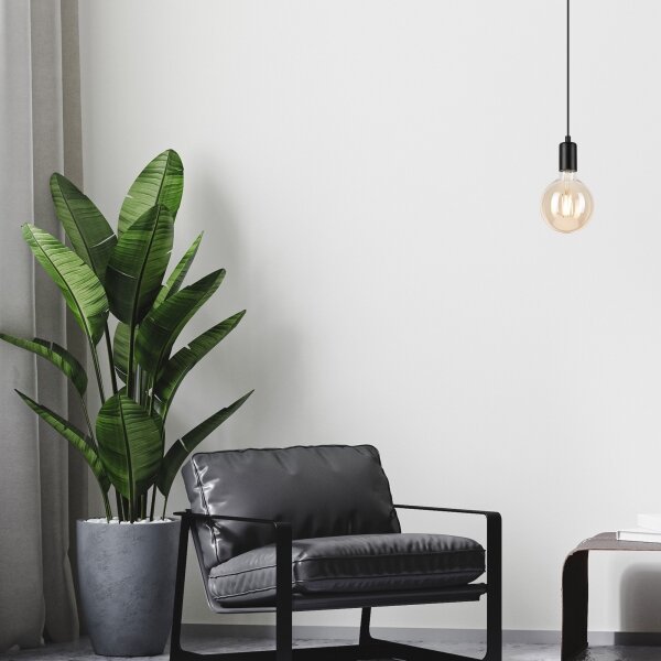 Lustr na lanku ASTRID 1xE27/60W/230V matná černá