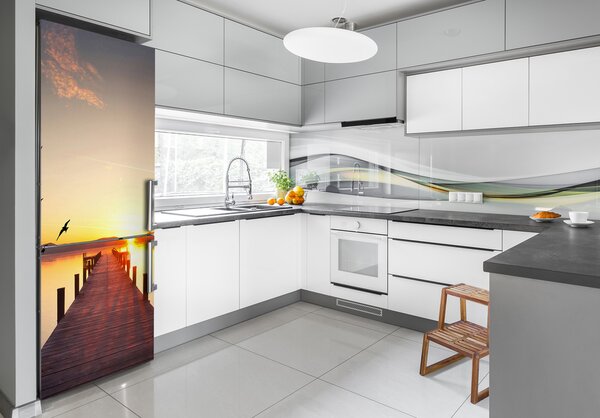 Nálepka na ledničku Západ slunce molo FridgeStick-70x190-f-86450983