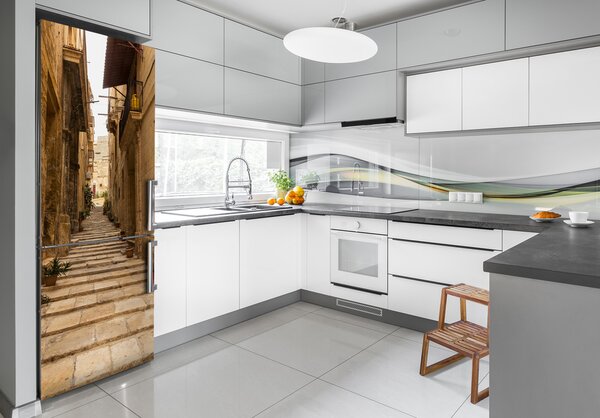 Tapeta nálepka na ledničku Ulička Malta FridgeStick-70x190-f-86643862