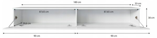 TV stolek CERIEE 180 - černý grafitový / vzor vlna