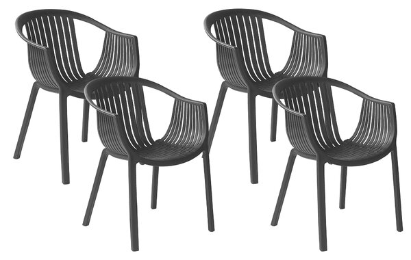 Sada 4 zahradních židlí černých NAPOLI