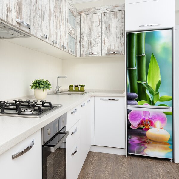 Nálepka fototapeta Orchidej a bambus FridgeStick-70x190-f-87258521