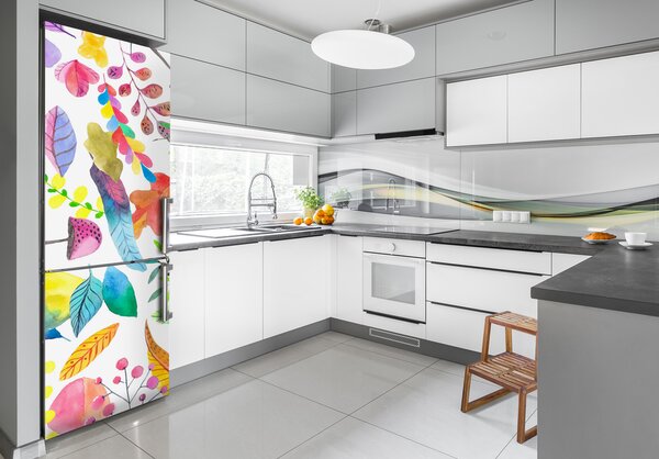 Fototapeta na ledničku Listy a houby FridgeStick-70x190-f-88073293