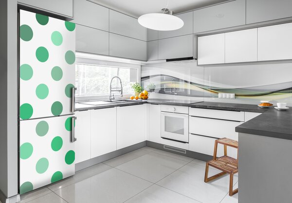 Nálepka tapeta na ledničku Zelené tečky FridgeStick-70x190-f-88111062