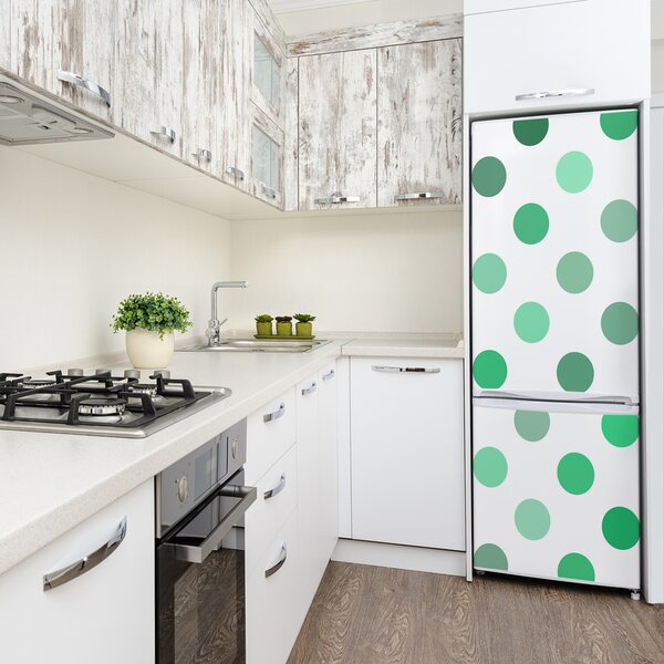 Nálepka tapeta na ledničku Zelené tečky FridgeStick-70x190-f-88111062