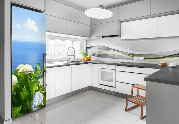 Nálepka tapeta na ledničku Hortenzie moře FridgeStick-70x190-f-87726143