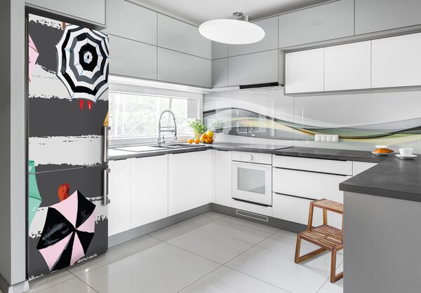 Nálepka tapeta na ledničku Barevné deštníky FridgeStick-70x190-f-87821185