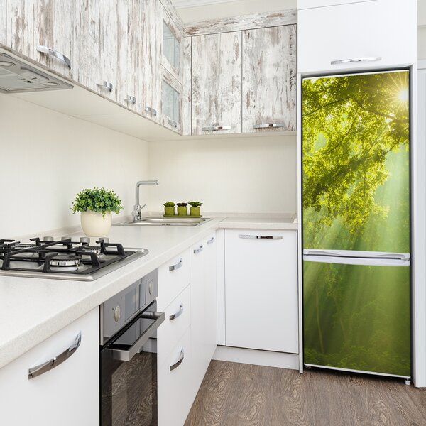 Nálepka tapeta na ledničku Slunce v lese FridgeStick-70x190-f-88868942